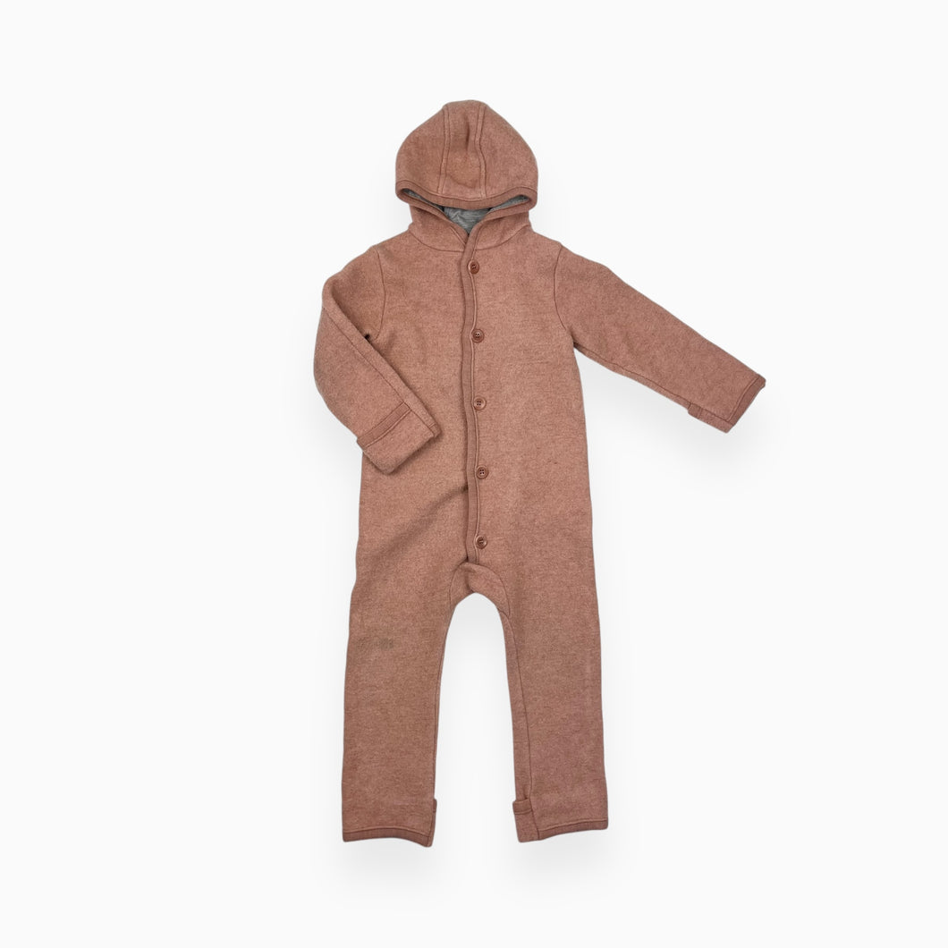 Combi en laine vierge rose 86-92 (12-24M)