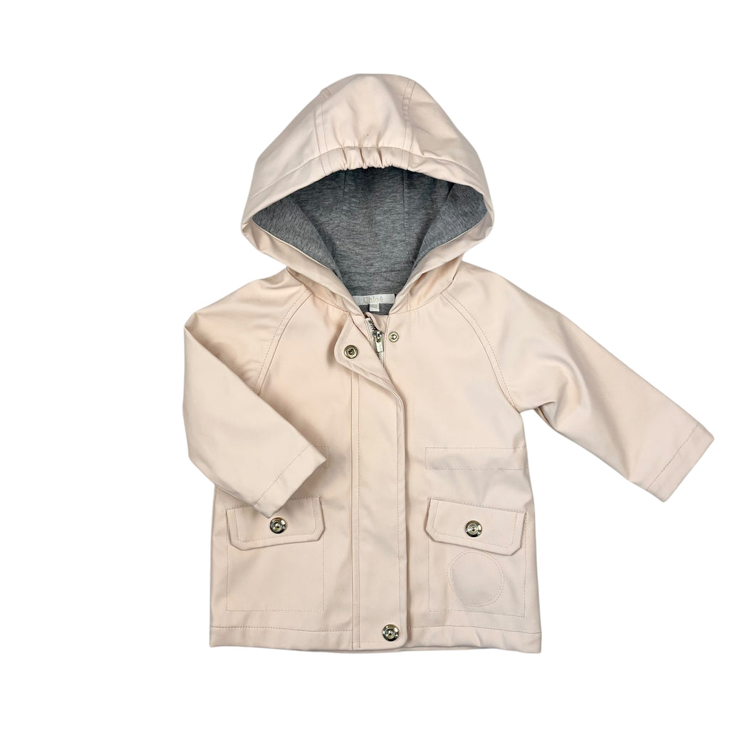 Manteau rose poudré style imperméable doublé en coton 6M