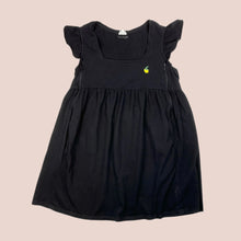 Load image into Gallery viewer, Robe noire d&#39;allaitement en coton avec citron brodé L
