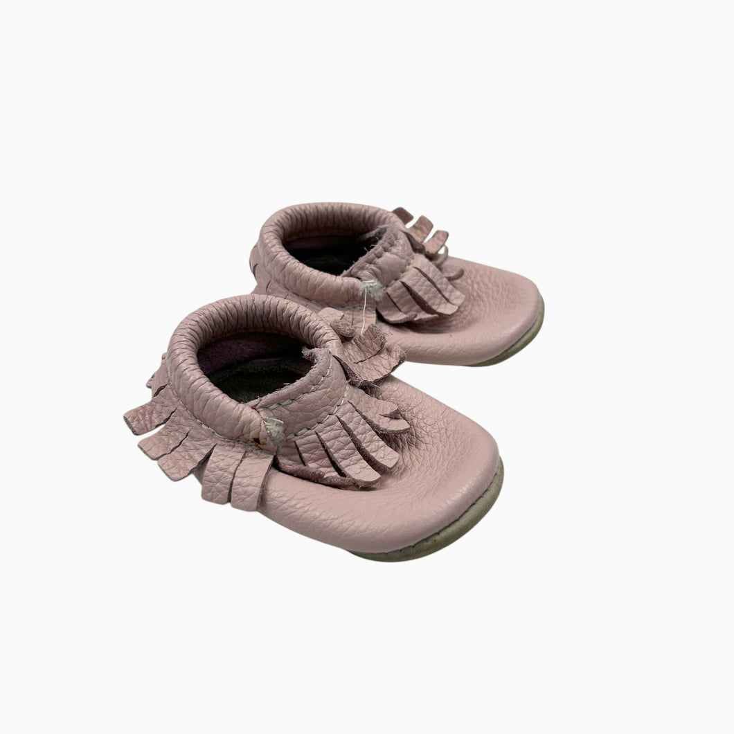 Mocassins rose avec franges en cuir 2US