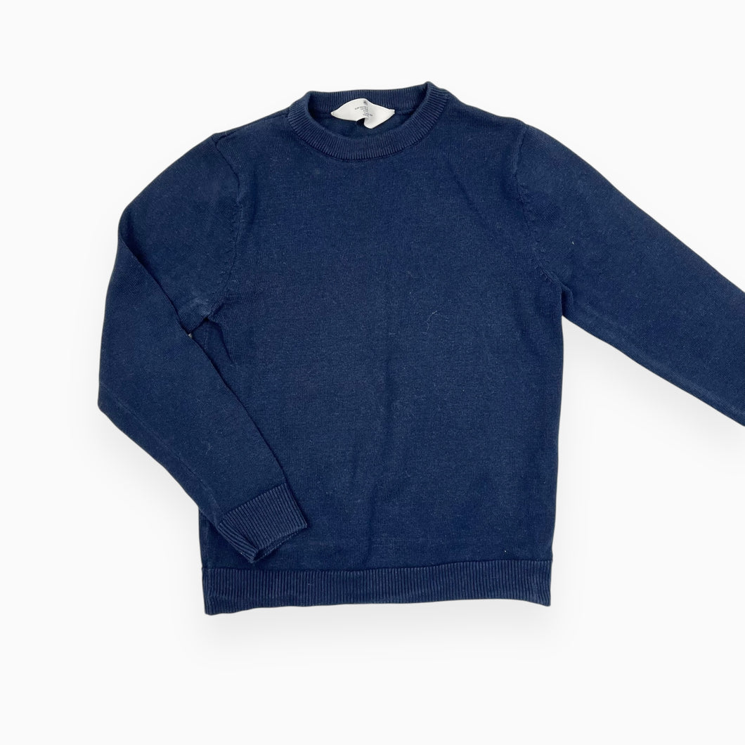 Pull marine en tricot de coton 6-8Y