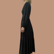 Charger l&#39;image dans la galerie, Robe noire maxi en lyocel et viscose pour femmes 00 (XS)
