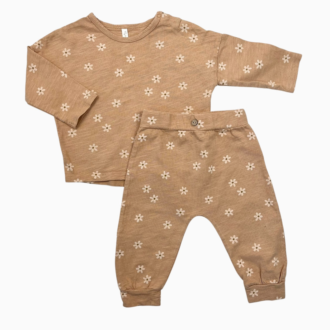 Ensemble chandail et pantalon clay en coton à imprimé floral 3-6M