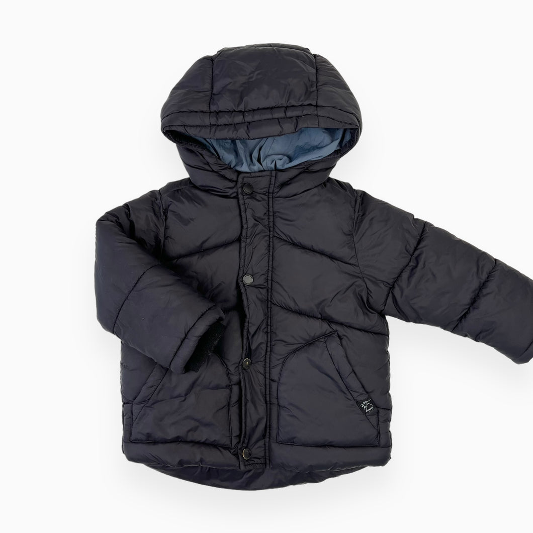 Manteau noir style puffer doublé en polar 18-24M