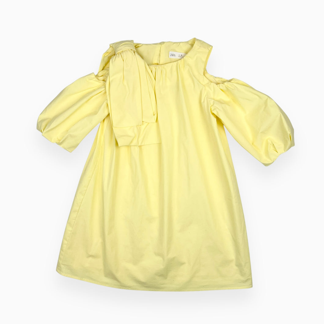 Robe jaune sorbet en coton à manches ballons 8Y