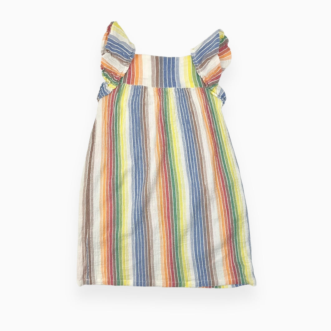 Robe à rayures multicolores en moussline de coton 6Y