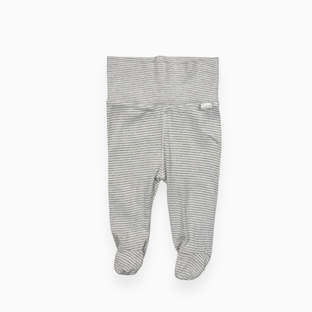 Pantalon en coton avec pieds à fines rayures taupes 1-2M