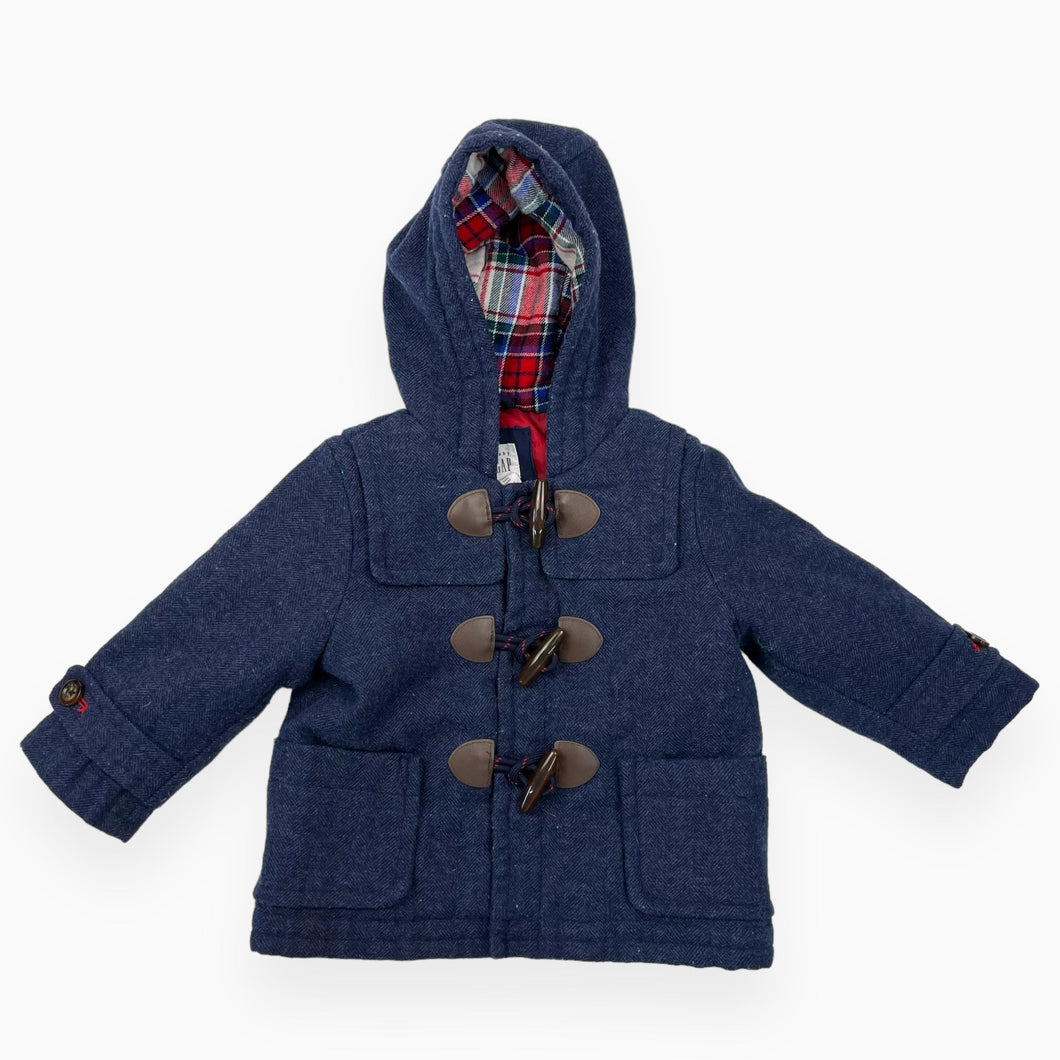 Manteau tweed marine en polyester et laine 12-18M