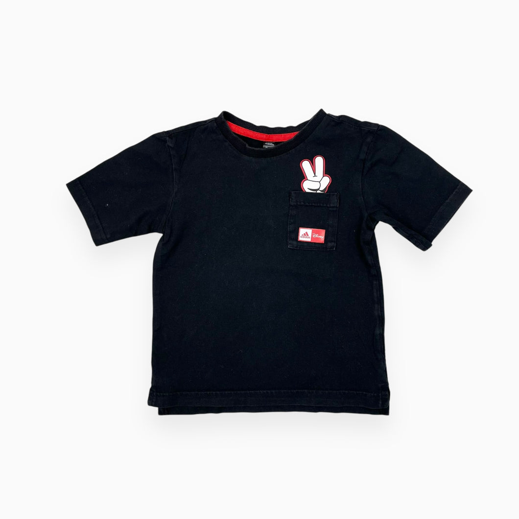 T-shirt noir manche courte avec poche 3-4Y