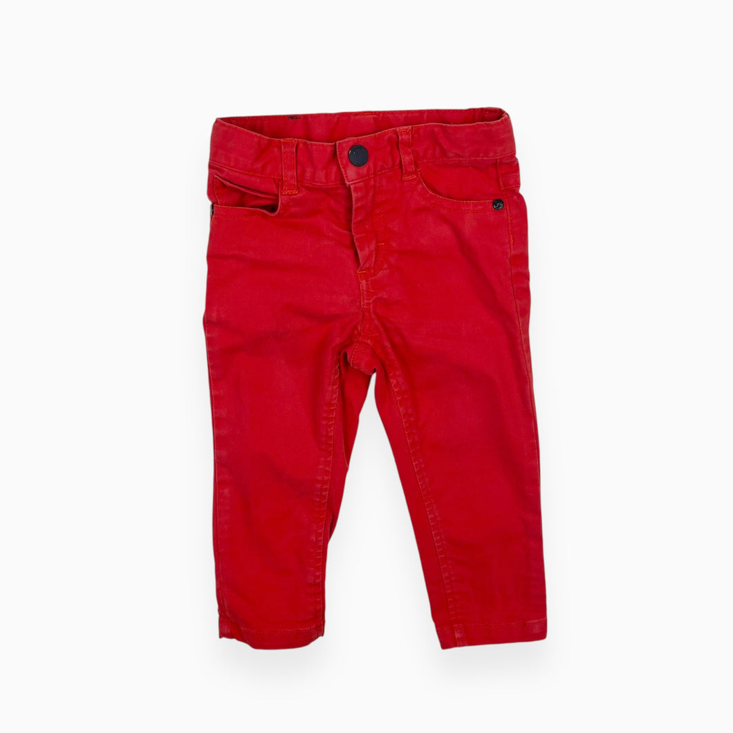 Pantalon rouge en coton extensible 18M