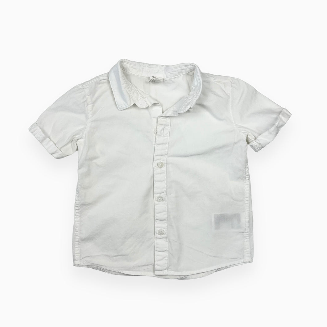 Chemise blanche manche courte en coton 12-18M