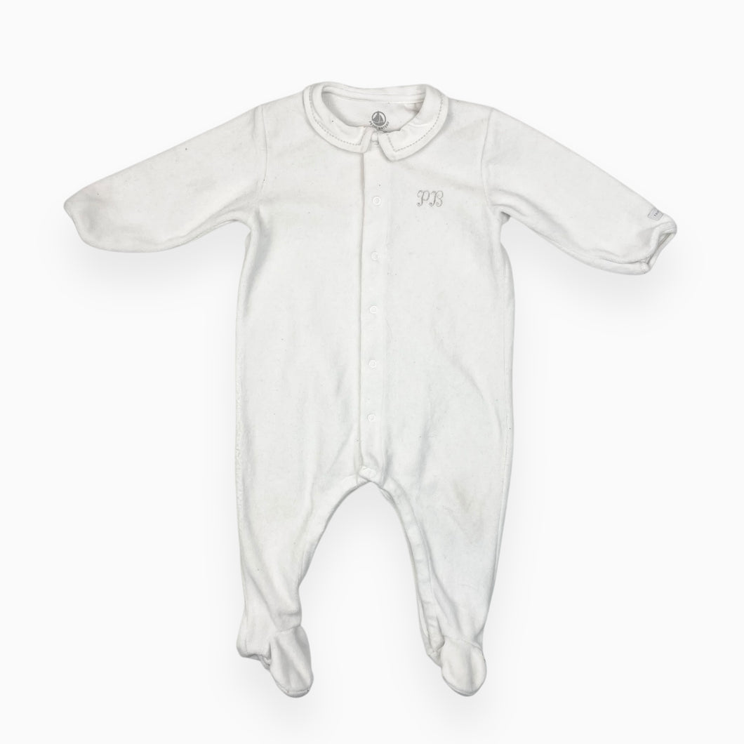 Pyjama en velours blanc avec col 12M