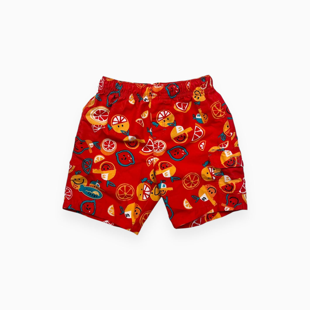 Maillot short rouge sans filet à imprimé agrumes 18-24M