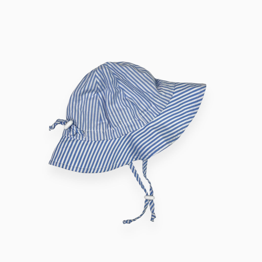 Chapeau en coton à rayures bleues et blancs S (6-12M)