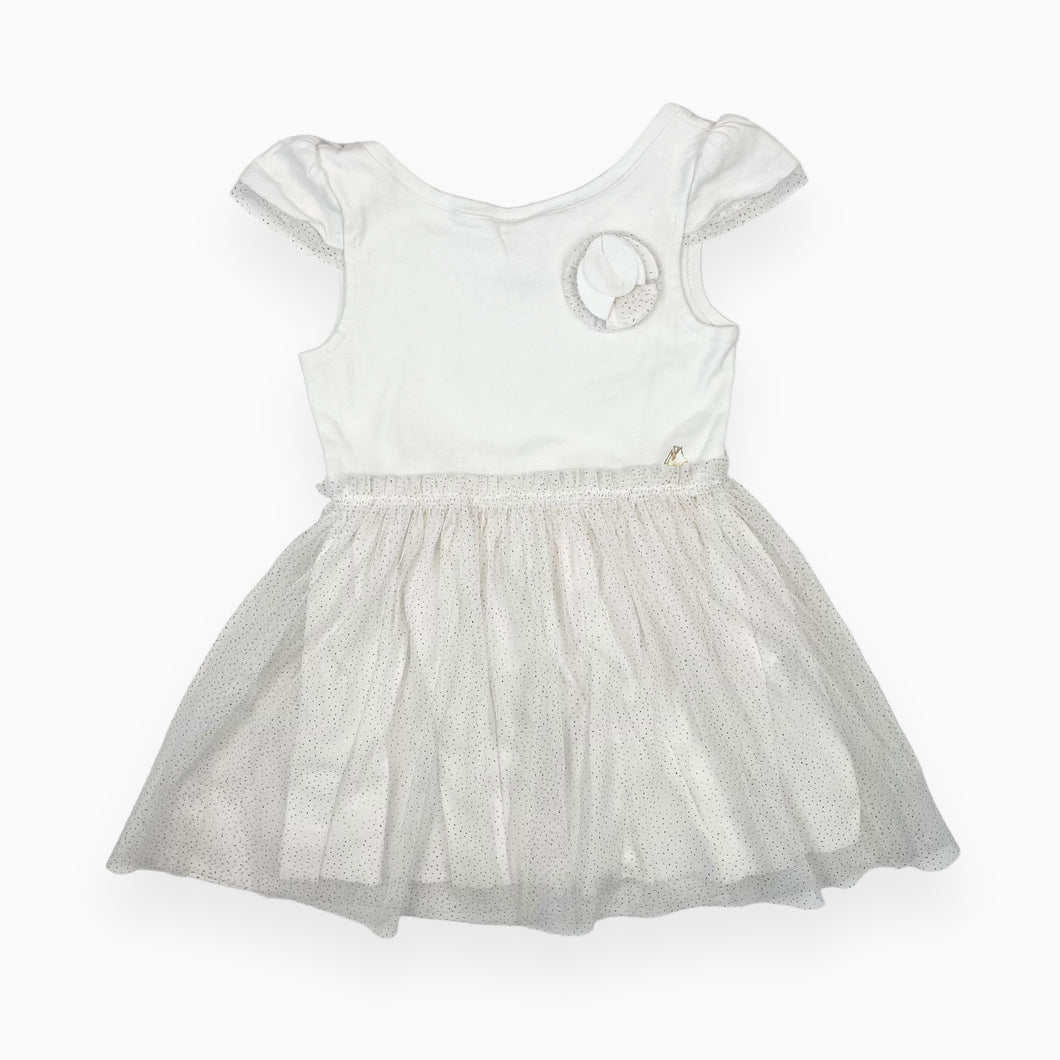 Robe en coton avec tutu à pois dorés 4Y