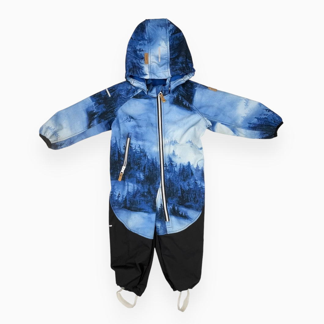 Combi softshell mi-saison bleu forêt doublé en polar 86cm 18M