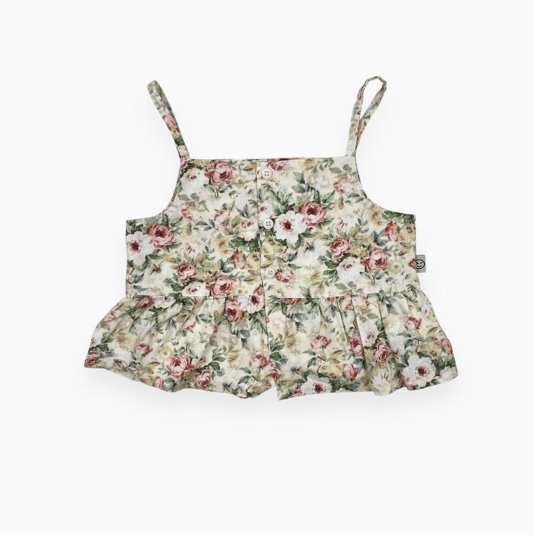 Haut cropped en coton à imprimé floral 6Y