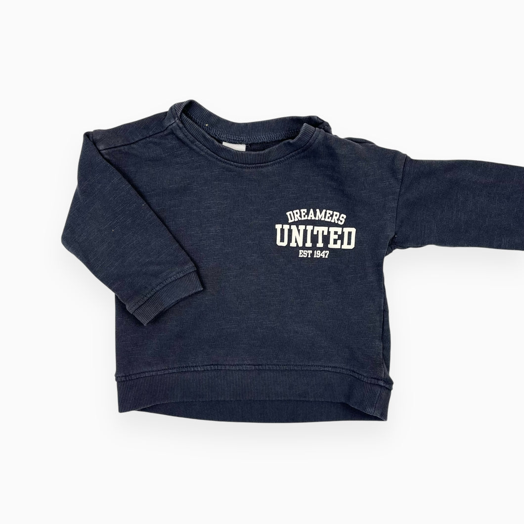 Pull charcoal en coton 'Dreamers United' 9-12M