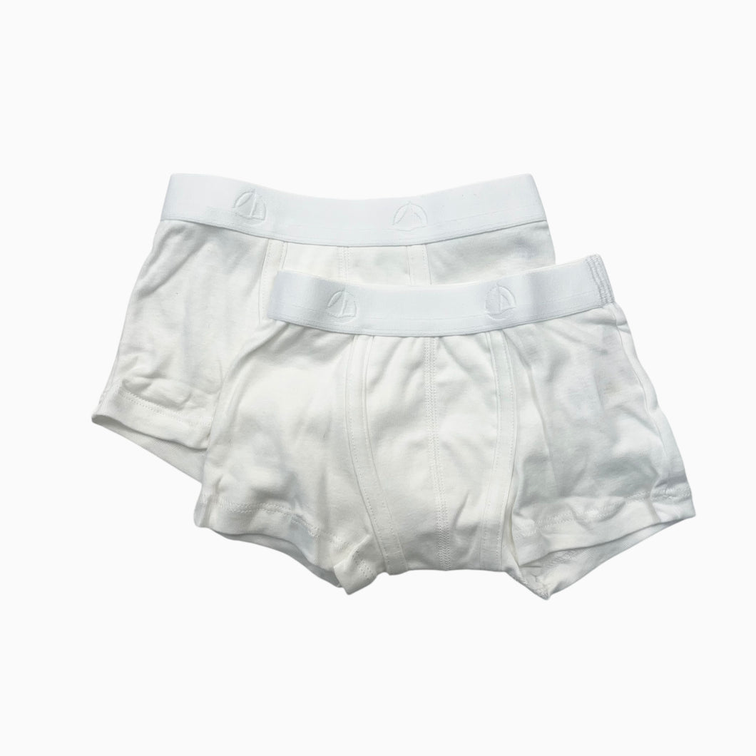 Ensemble de 2 boxers blancs en coton 6Y