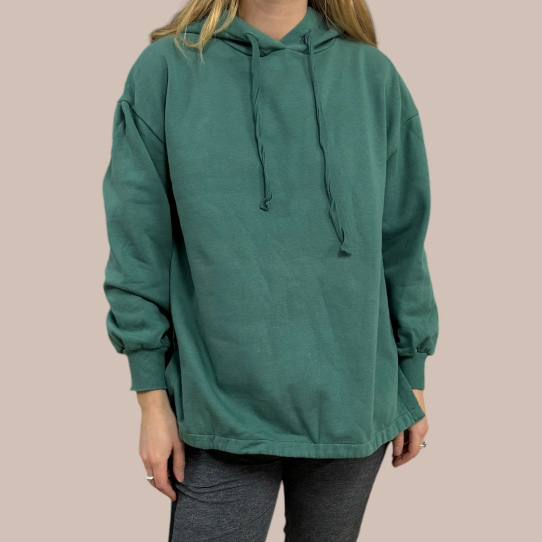 Pull seafoam à capuchon en coton ouaté et poly pour femmes S