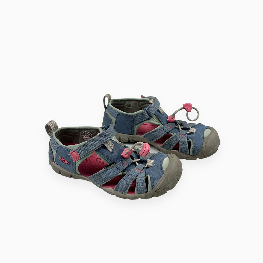 Sandales fermées bleu-gris avec velcro 13 US