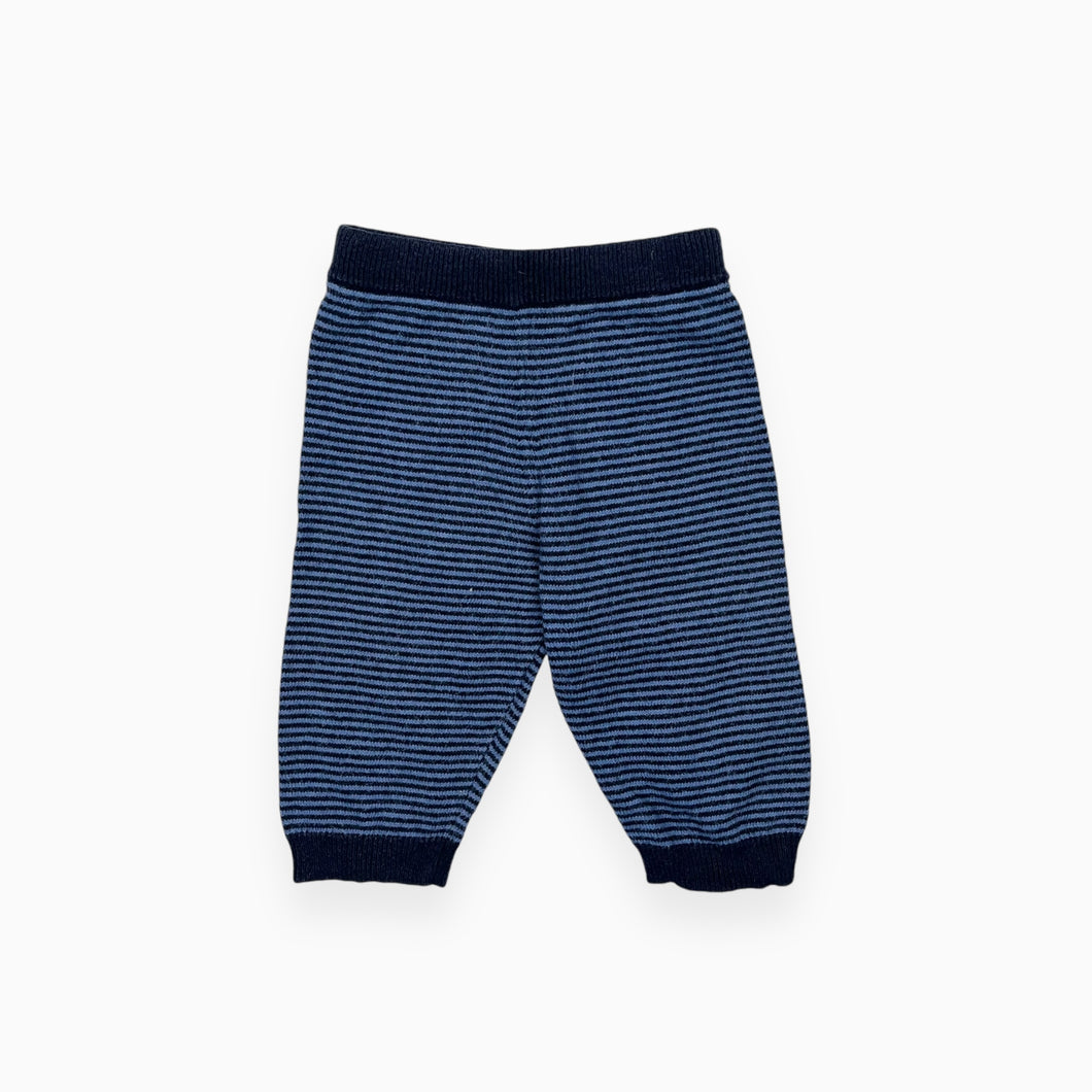 Pantalon en tricot à rayures marines et bleus periwinkles 3M