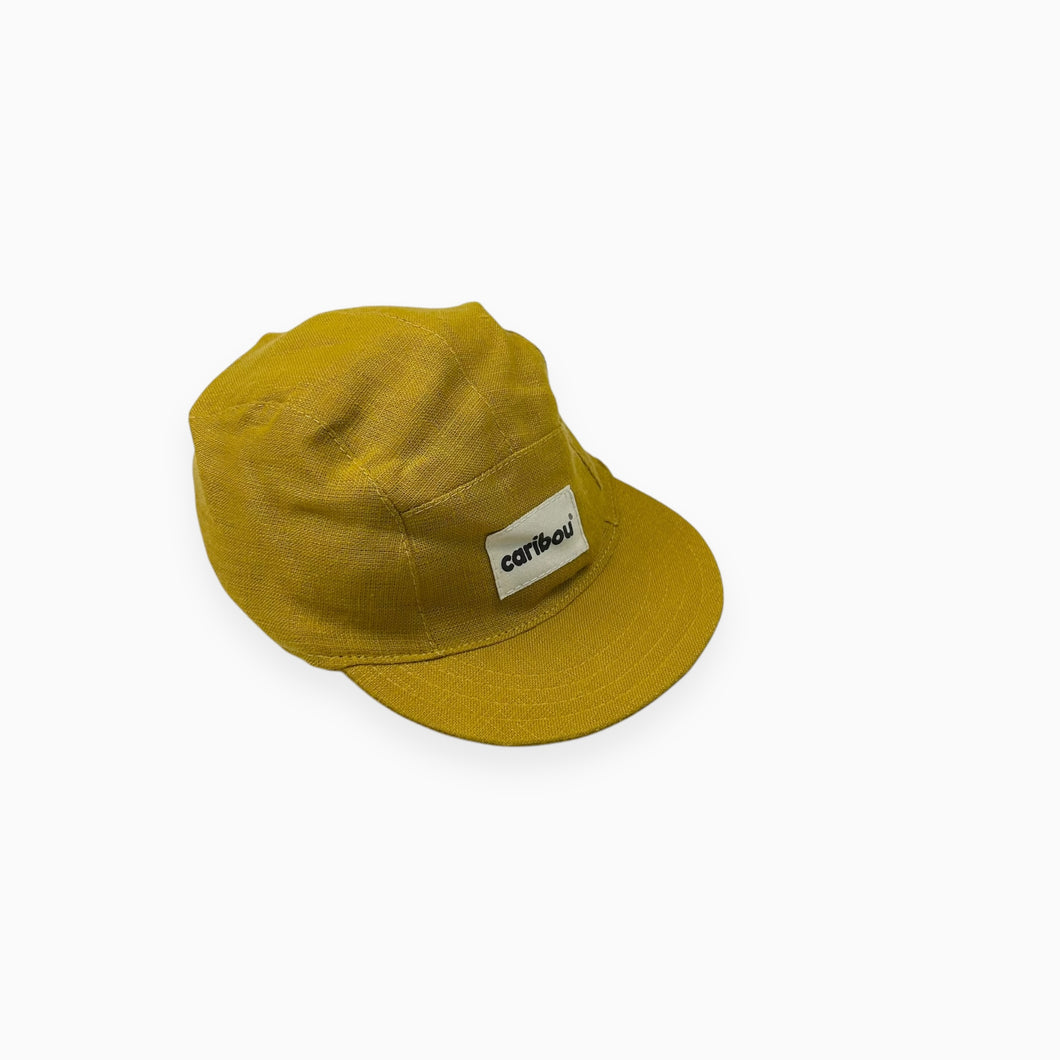 Casquette ochre en lin S (6-12M)