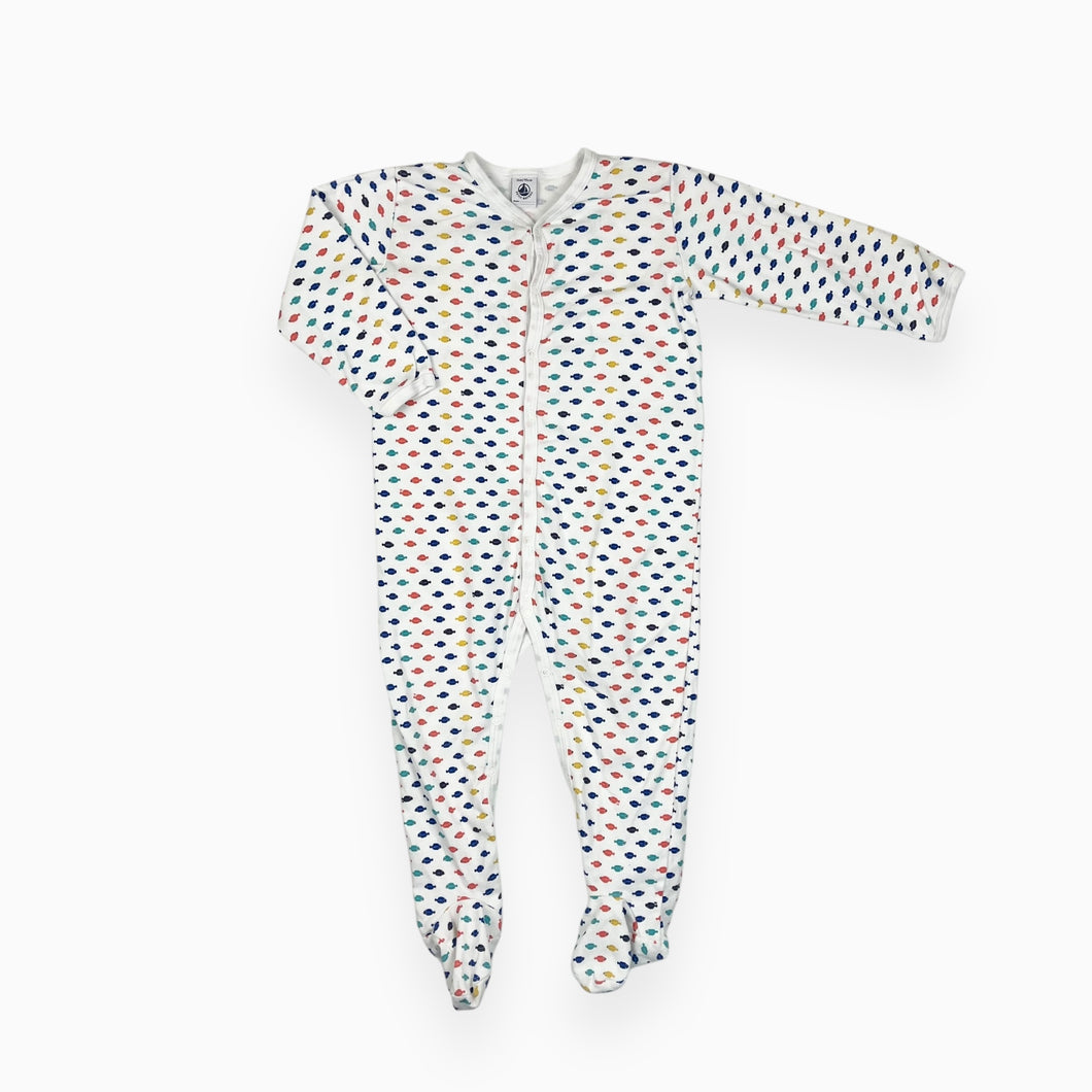 Pyjama en coton à imprimé poissons multicolores 36M