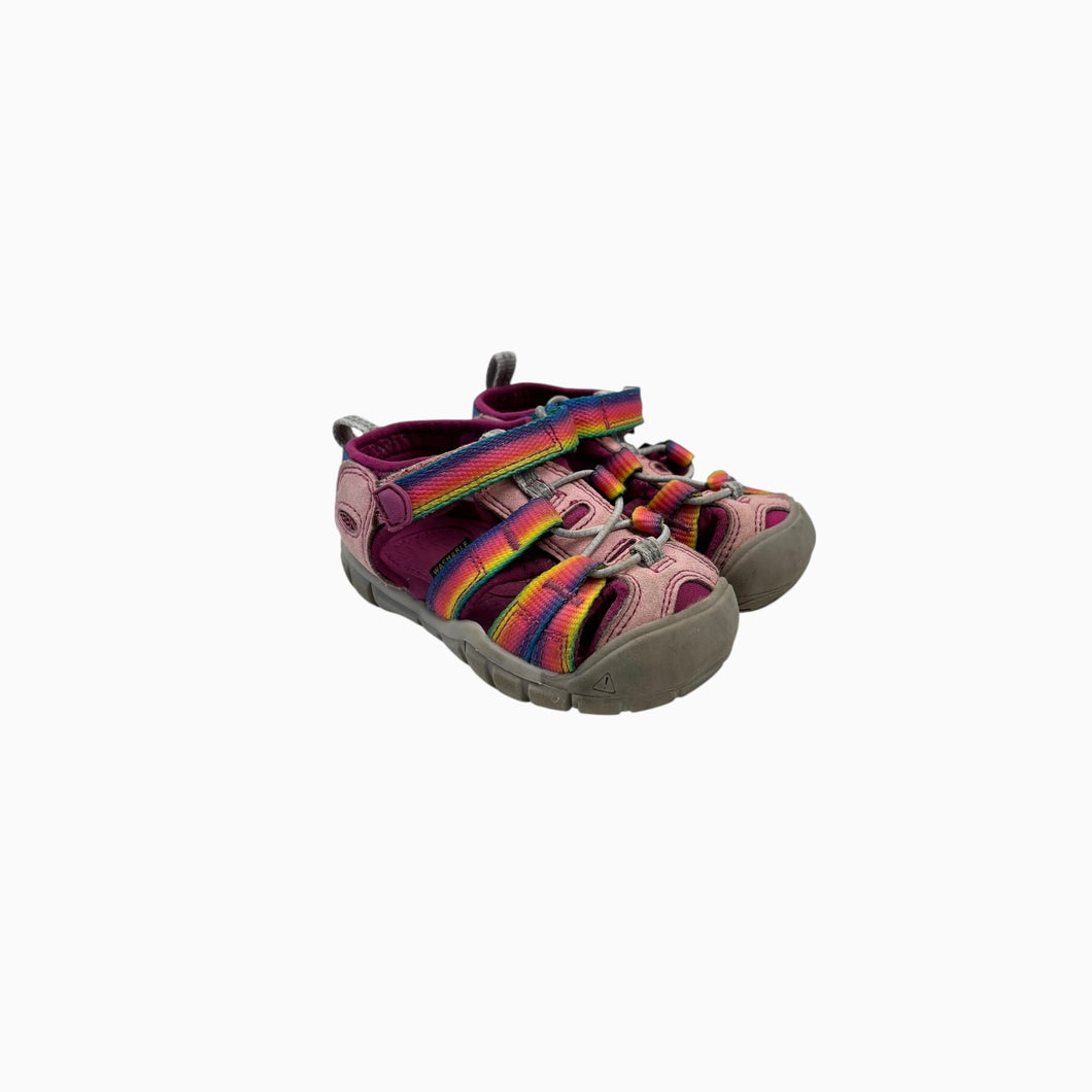 Sandales fermées rose et multicolore à velcro 5 US - 20-21 EUR